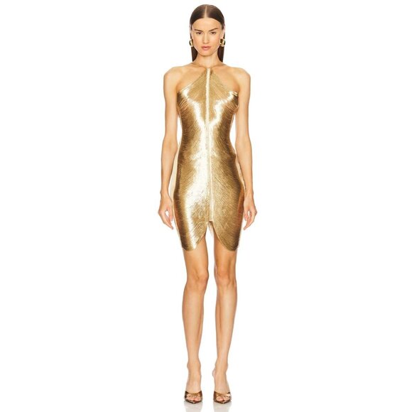 cult gaia Dresses & Skirts - Cult Gaia Mara Dress in Gold Medium New Womens Fringe Cocktail